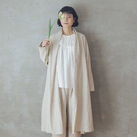 くらすこと リネンコットンのローブコート