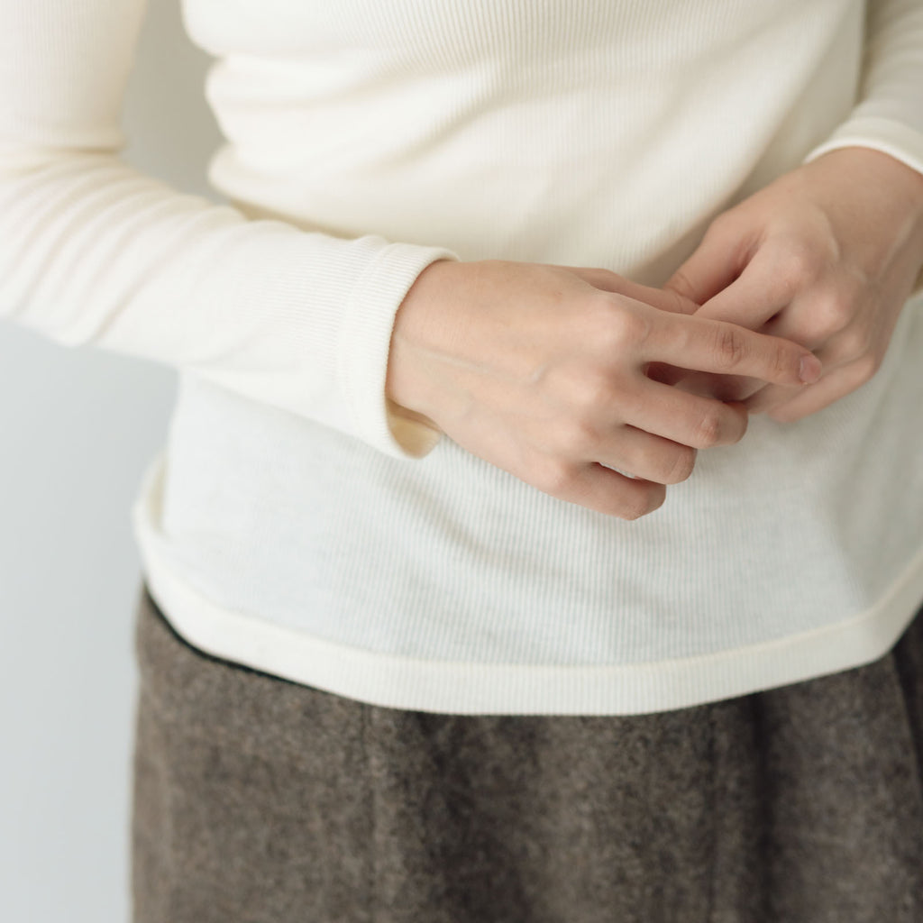 「くらすことの日常生活着」コットンクルーネックカットソー