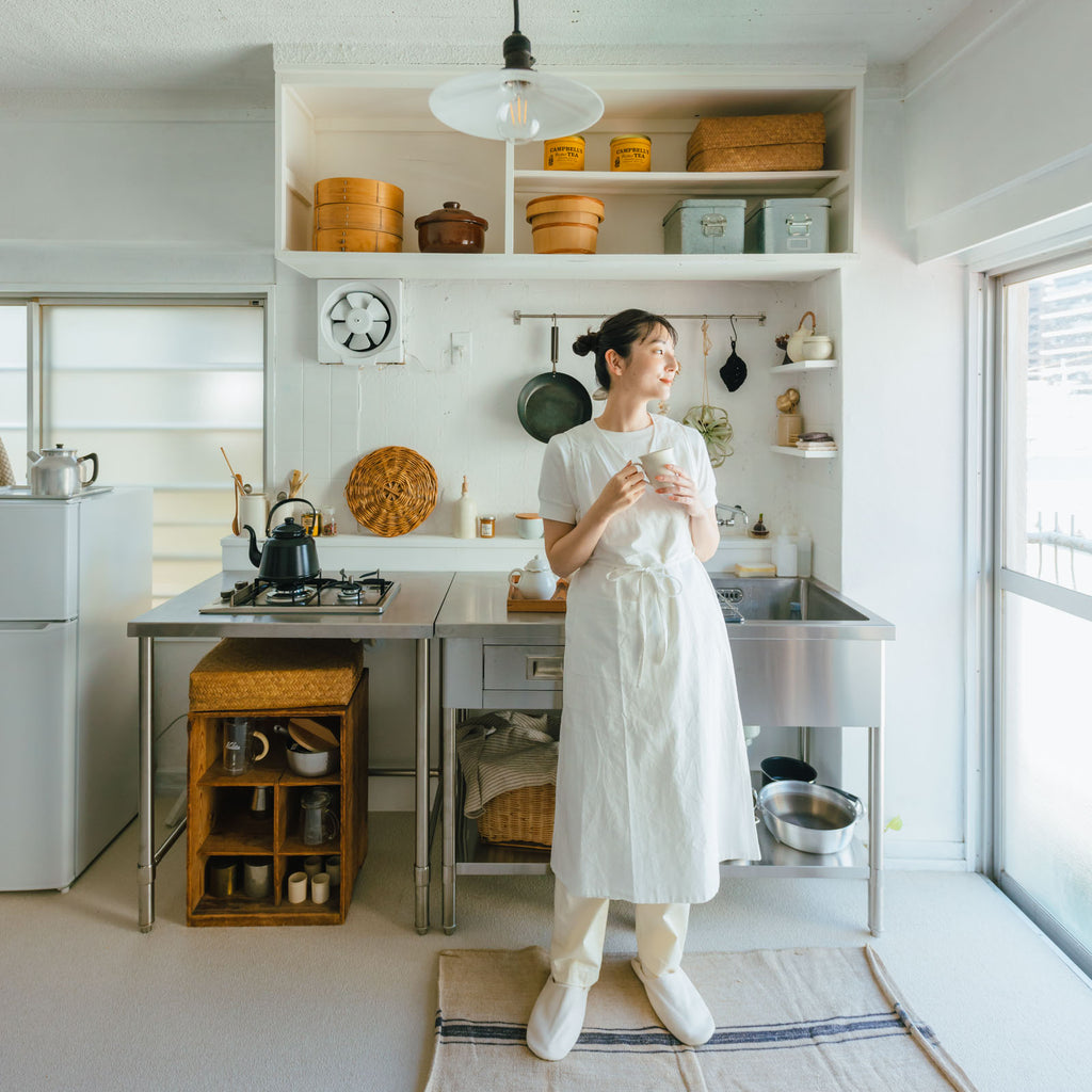 「くらすことの日常生活着」カシュクールエプロン