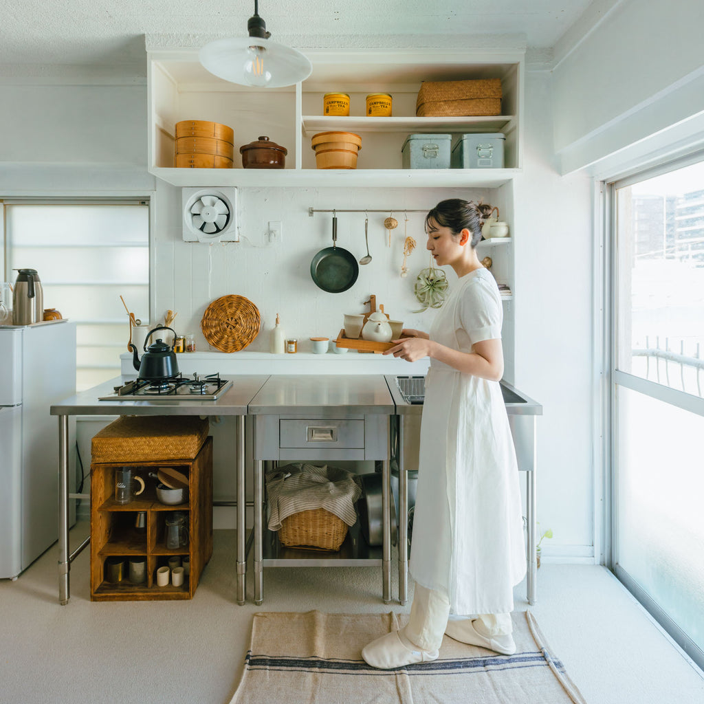 「くらすことの日常生活着」カシュクールエプロン