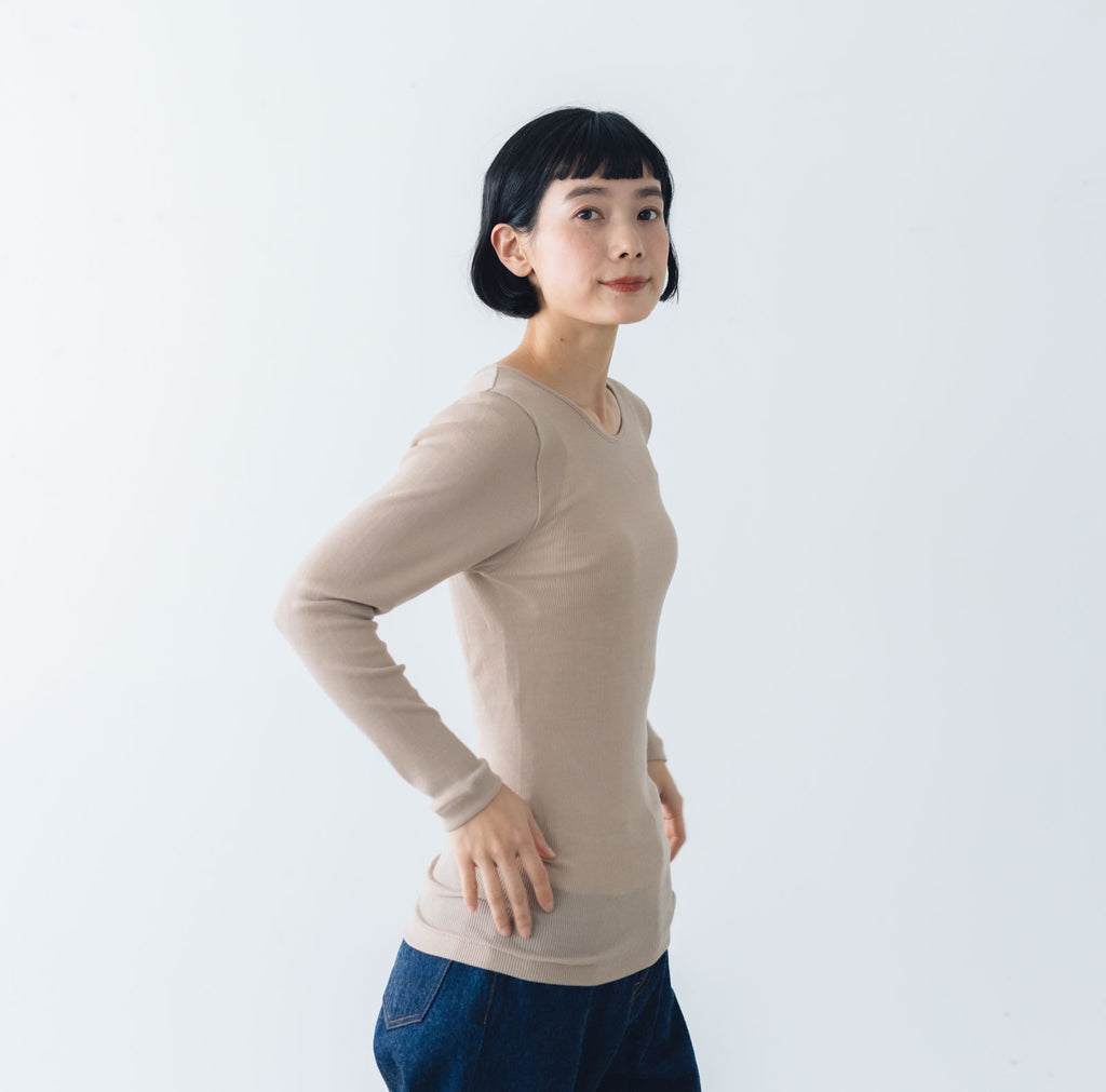 くらすこと しっとりなめらか、メリノウール100%長袖インナー