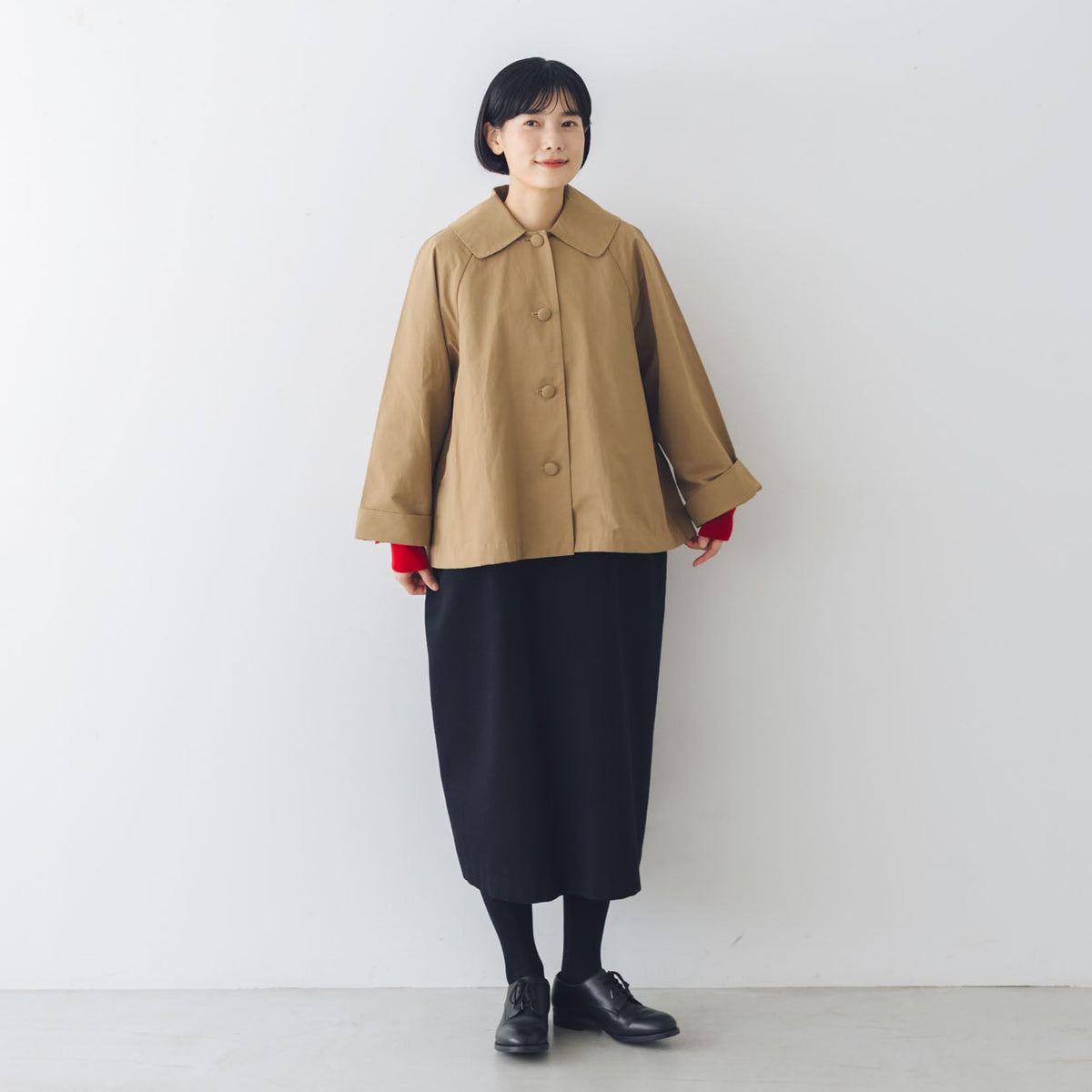 くらすこと +to クラシカルなコットンナイロンコート くらすこと ＋to クラシカルなコットンナイロンショートコート