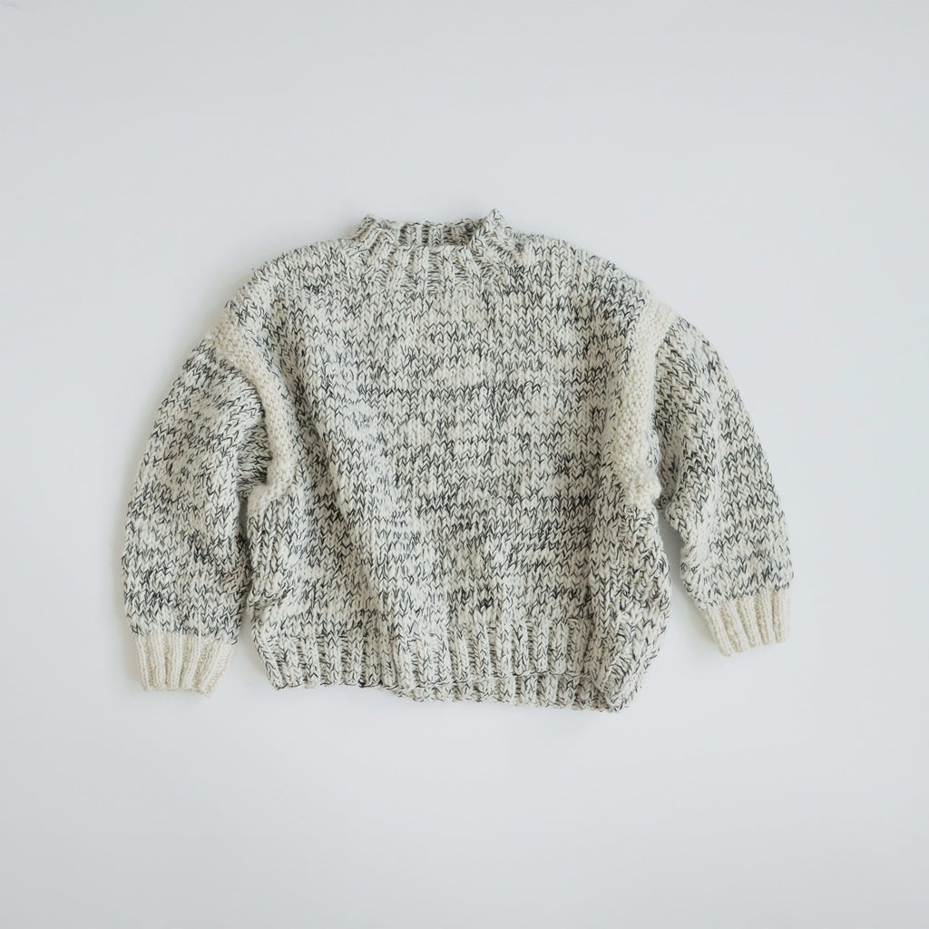 odnu HANDSPUN SWEATER ホワイト&ブラック