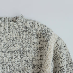 odnu HANDSPUN SWEATER ホワイト&ブラック