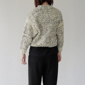 odnu HANDSPUN SWEATER ホワイト&ブラック