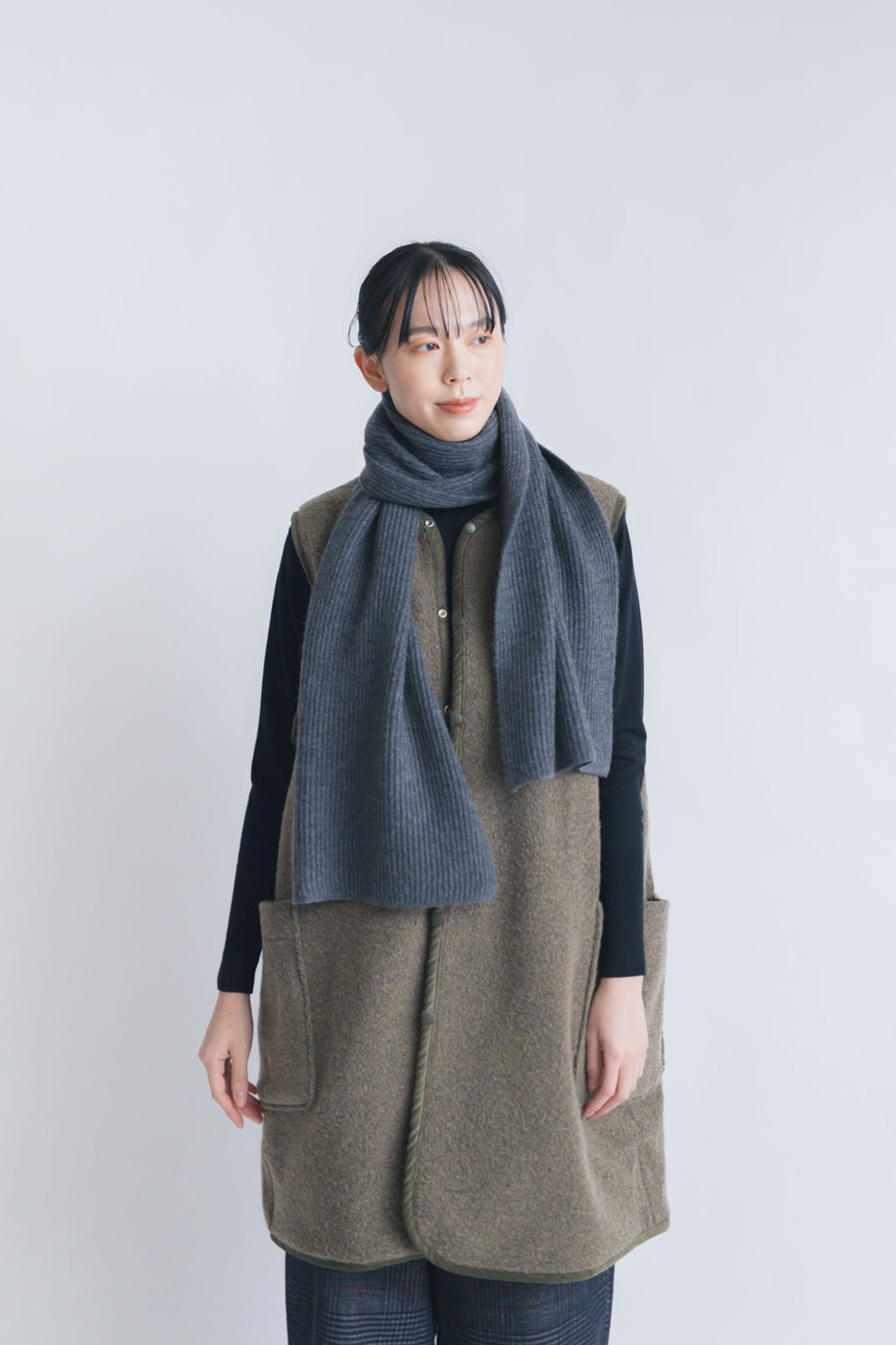 odnu CASHMERE RIB STOLE