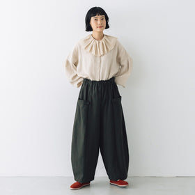 MAGALI コットンリネン アンティークキャンバス フラップパンツ