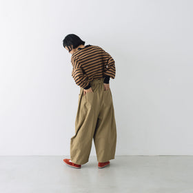 MAGALI コットンリネン アンティークキャンバス フラップパンツ