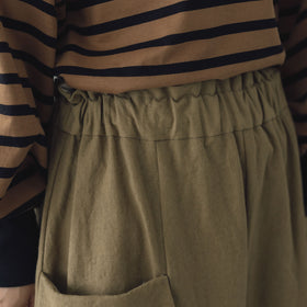 MAGALI コットンリネン アンティークキャンバス フラップパンツ