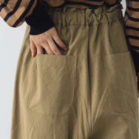 MAGALI コットンリネン アンティークキャンバス フラップパンツ