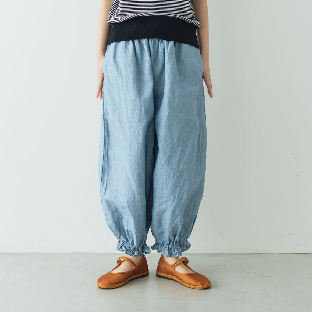 ROBE de PEAU アンクルタイドパンツ ジェイブルー