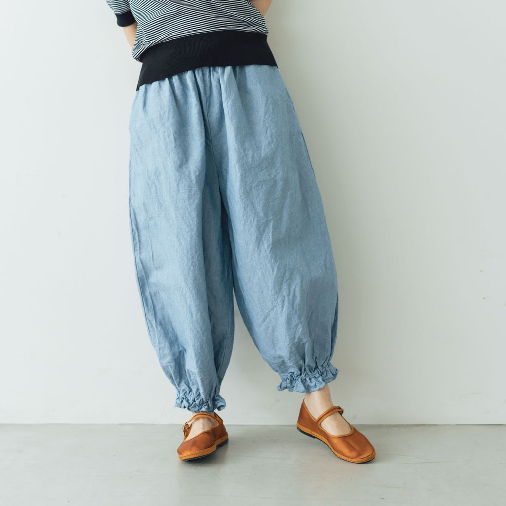 ROBE de PEAU アンクルタイドパンツ ジェイブルー