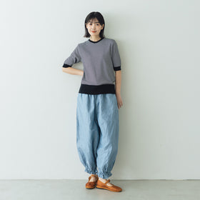 ROBE de PEAU アンクルタイドパンツ ジェイブルー