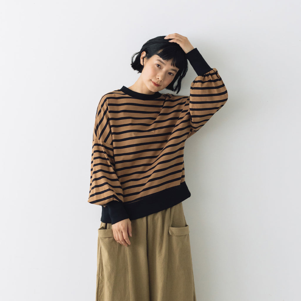 MAGALI ハイゲージコットン バスクボーダーカットソー