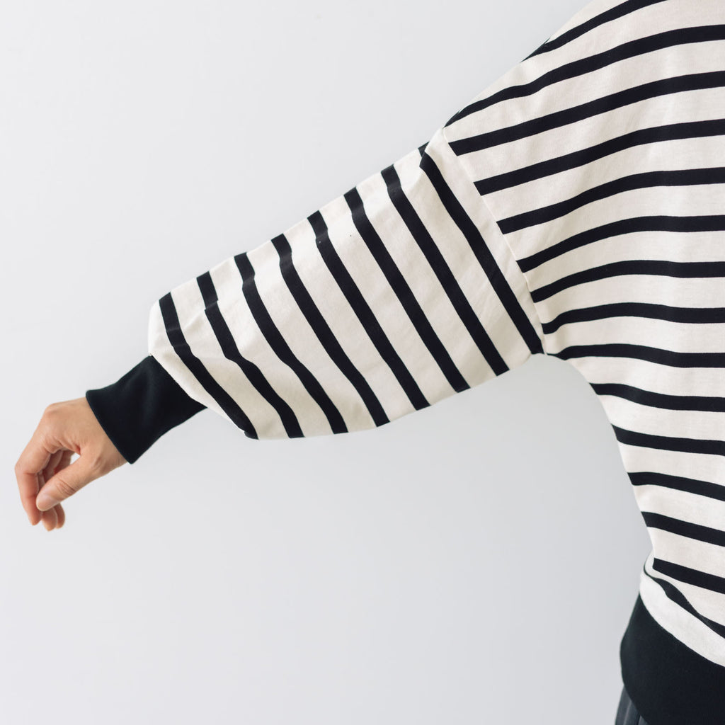 MAGALI ハイゲージコットン バスクボーダーカットソー