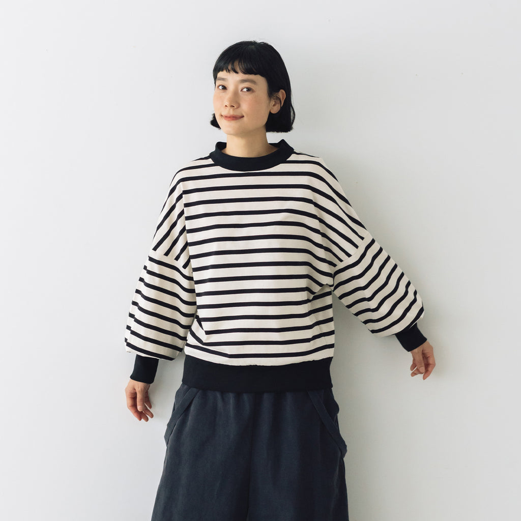 MAGALI ハイゲージコットン バスクボーダーカットソー