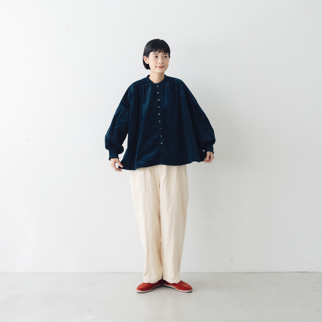 UNIVERSAL TISSU 親子コーデュロイ シャーリングブラウス