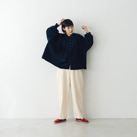 UNIVERSAL TISSU 親子コーデュロイ シャーリングブラウス
