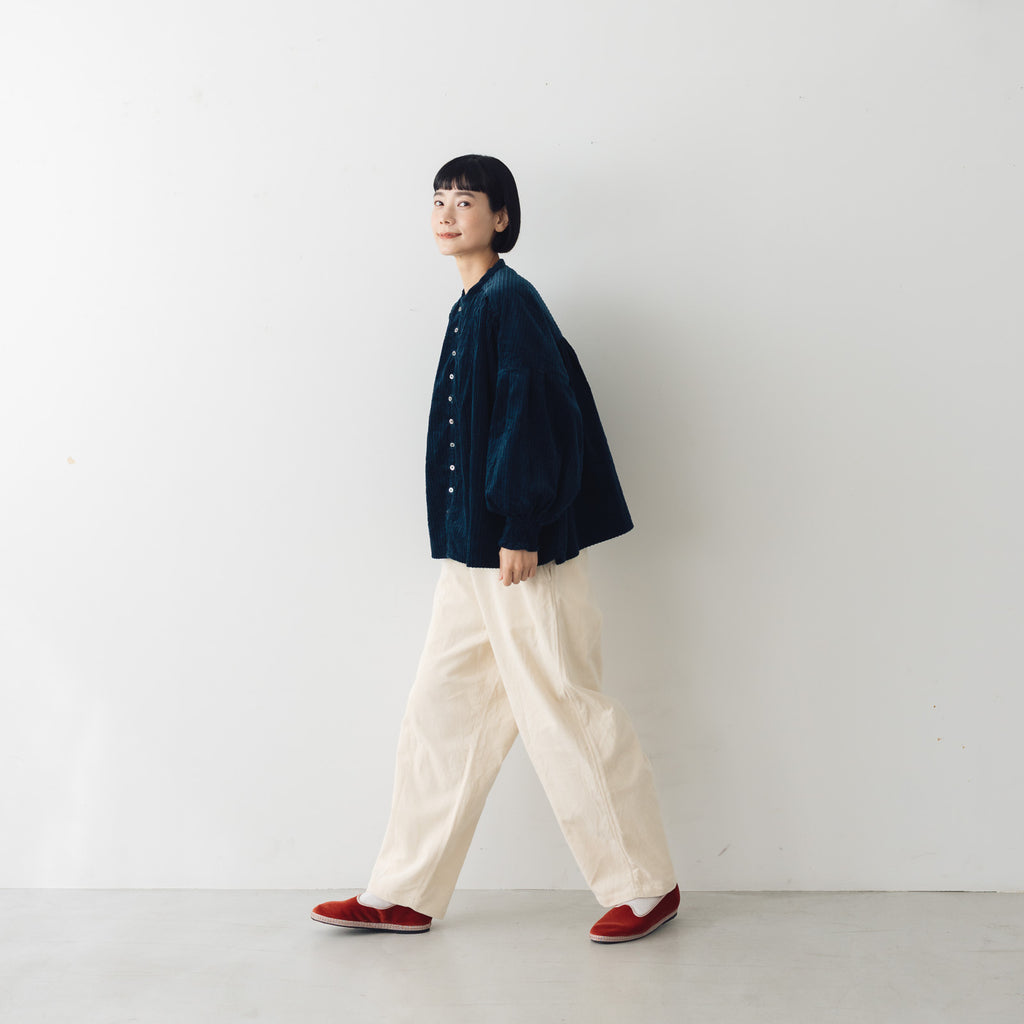 UNIVERSAL TISSU 親子コーデュロイ シャーリングブラウス