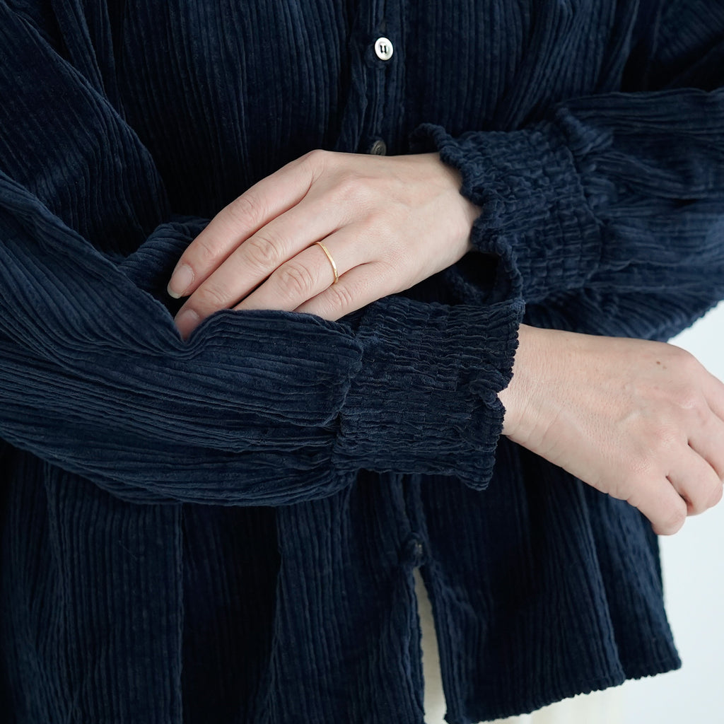 UNIVERSAL TISSU 親子コーデュロイ シャーリングブラウス