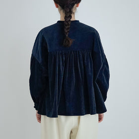UNIVERSAL TISSU 親子コーデュロイ シャーリングブラウス