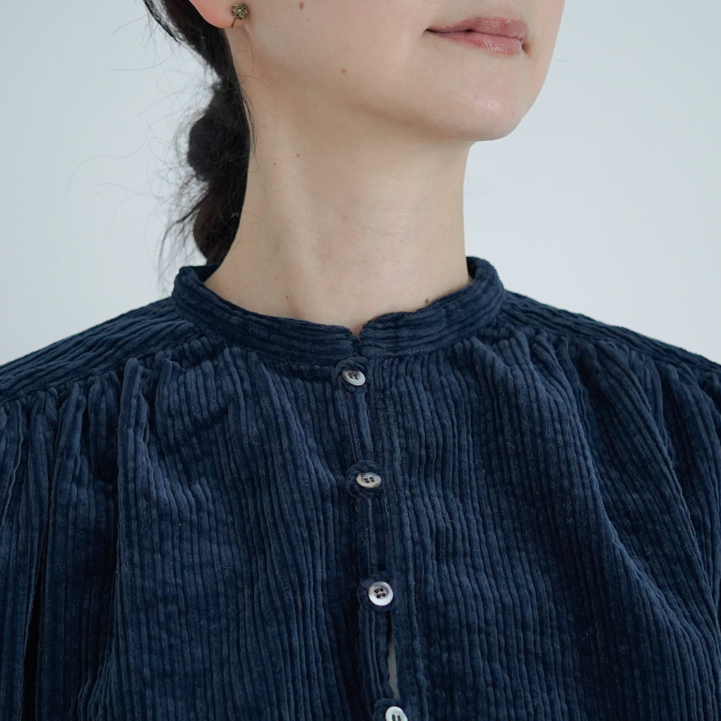 UNIVERSAL TISSU 親子コーデュロイ シャーリングブラウス