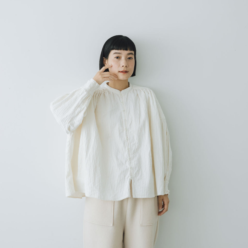 UNIVERSAL TISSU 親子コーデュロイ シャーリングブラウス