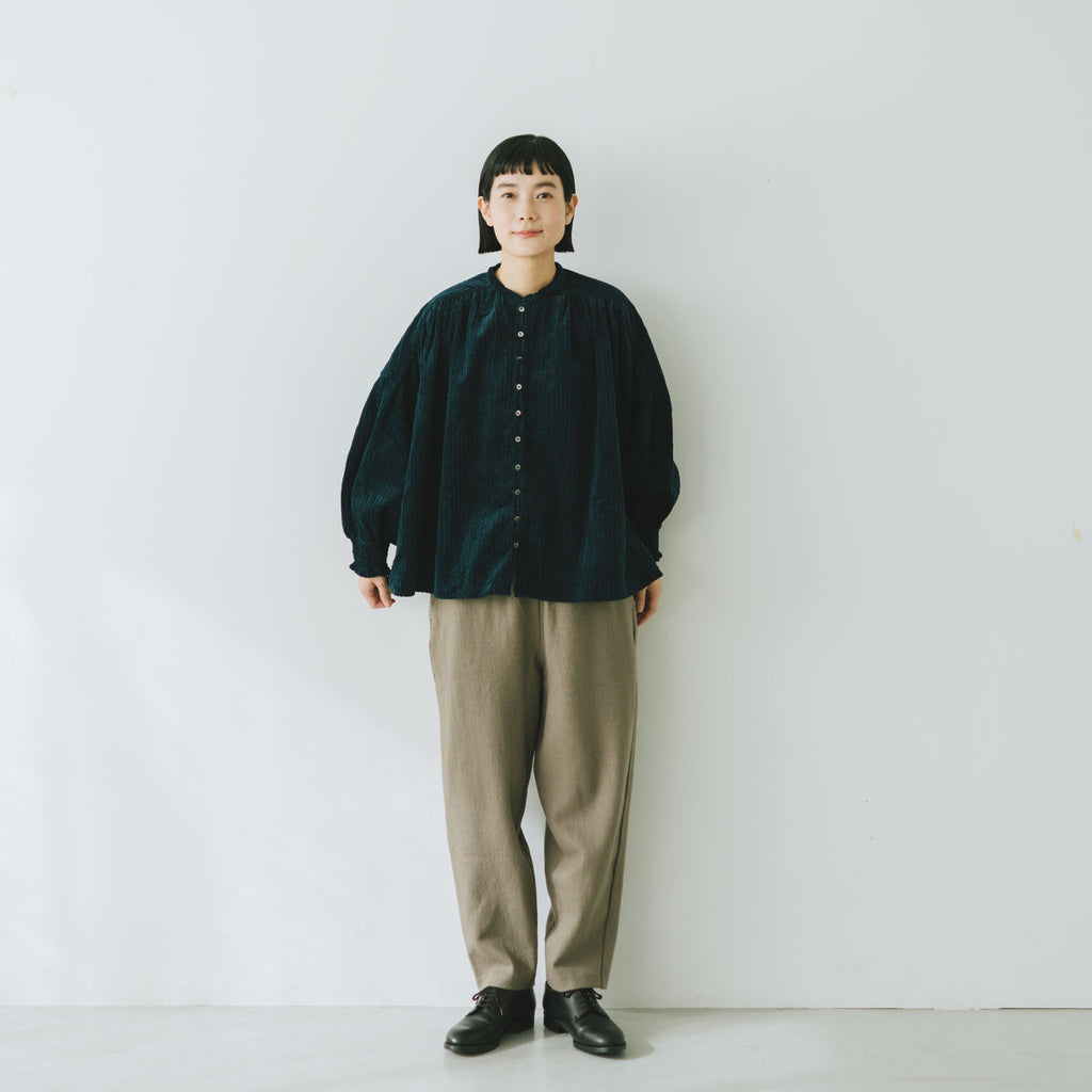 UNIVERSAL TISSU 親子コーデュロイ シャーリングブラウス