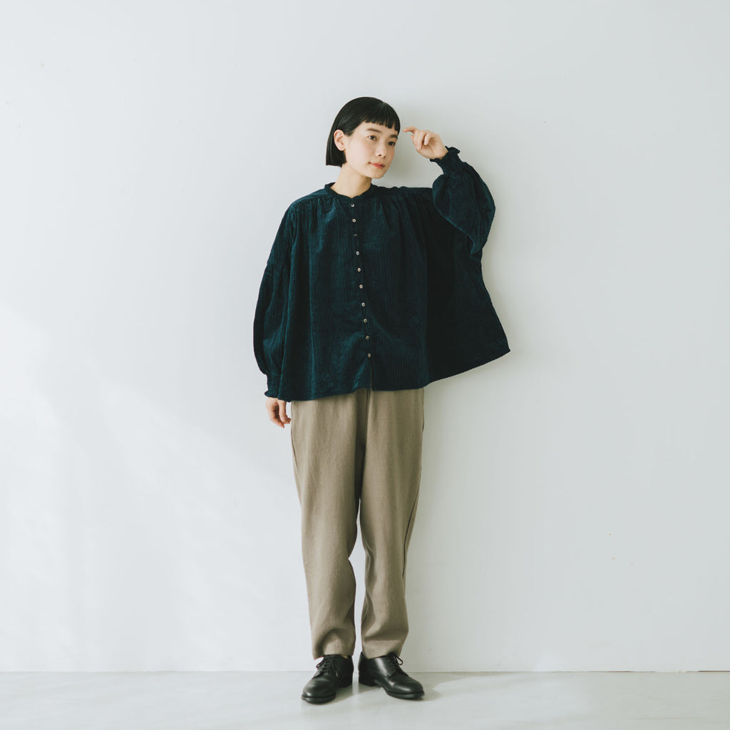 UNIVERSAL TISSU 親子コーデュロイ シャーリングブラウス