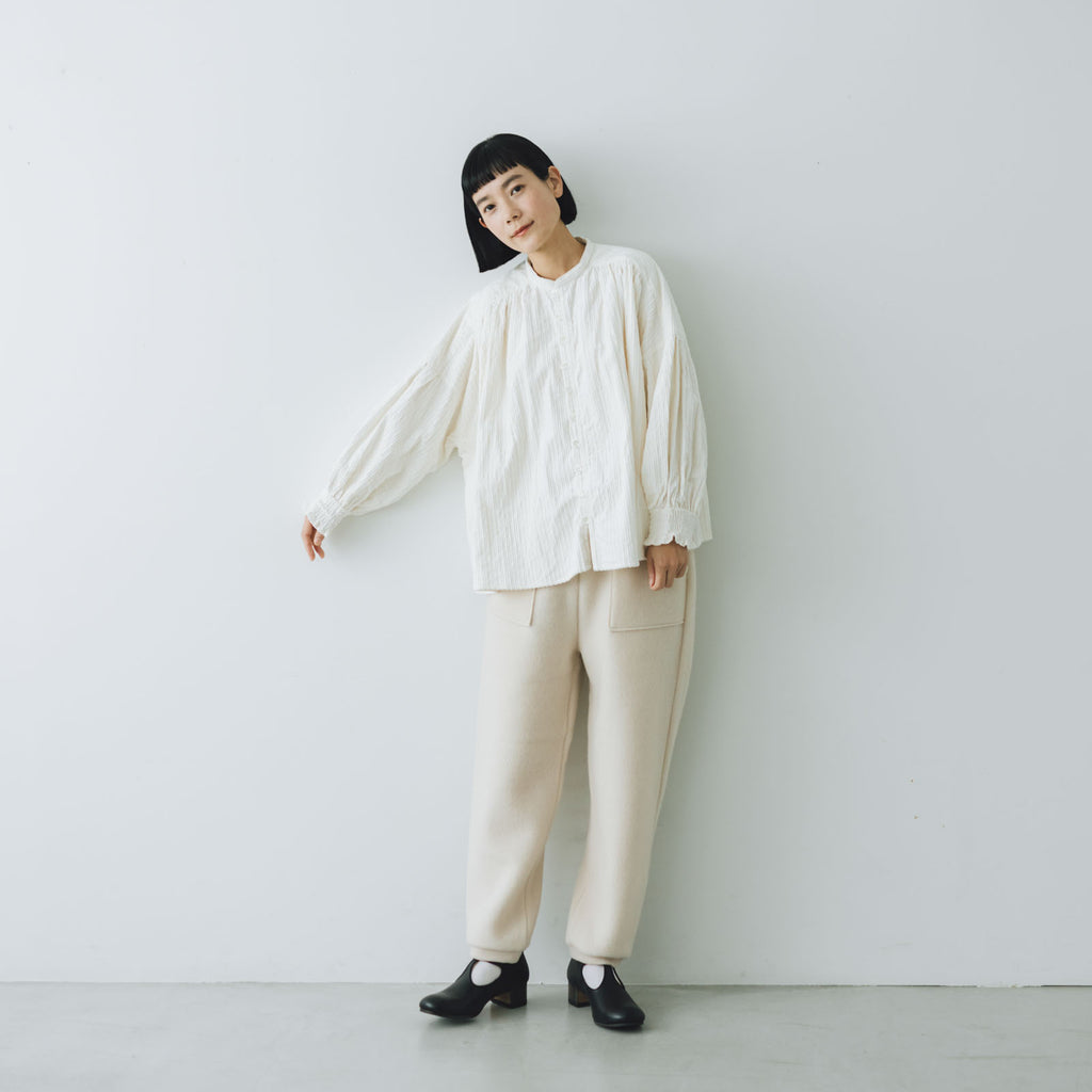 UNIVERSAL TISSU 親子コーデュロイ シャーリングブラウス