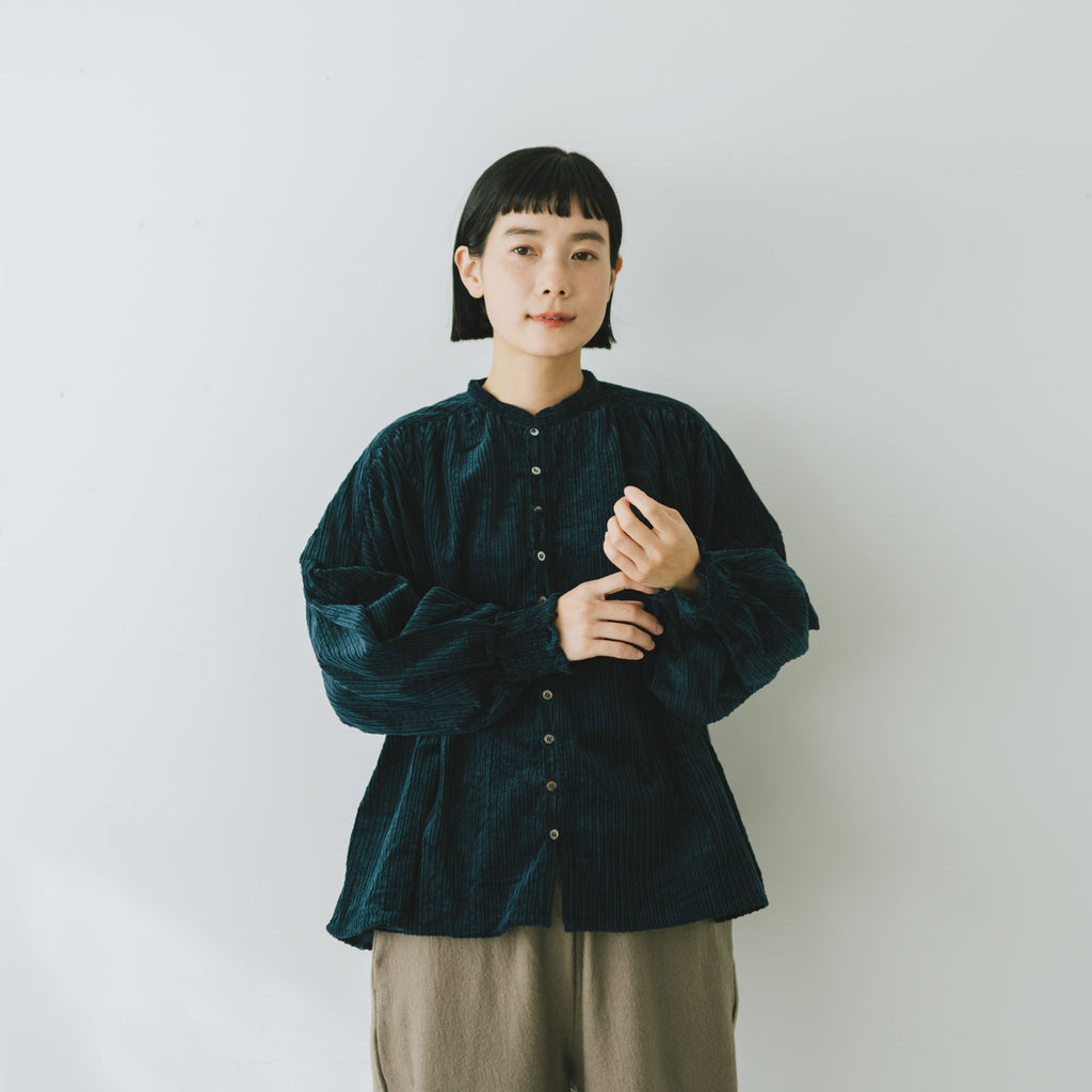 UNIVERSAL TISSU 親子コーデュロイ シャーリングブラウス
