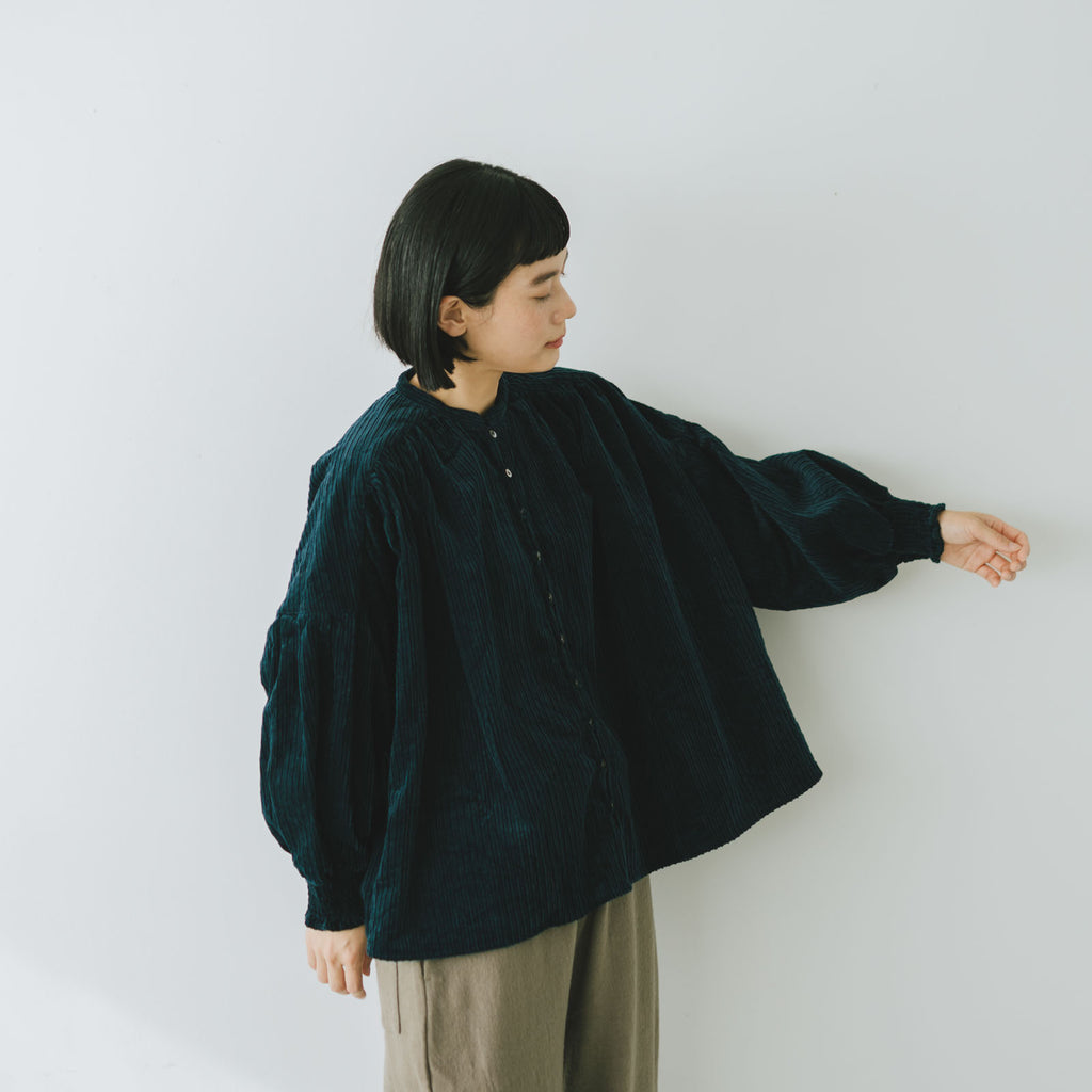 UNIVERSAL TISSU 親子コーデュロイ シャーリングブラウス