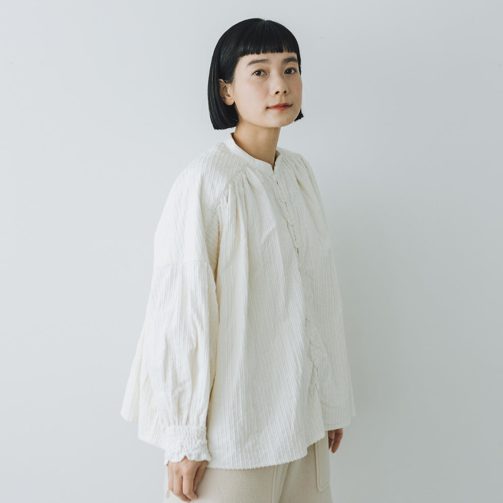 UNIVERSAL TISSU 親子コーデュロイ シャーリングブラウス