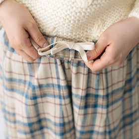 Yarmo ワイドタックイージーパンツ サックス×ベージュ