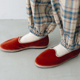 Yarmo ワイドタックイージーパンツ サックス×ベージュ