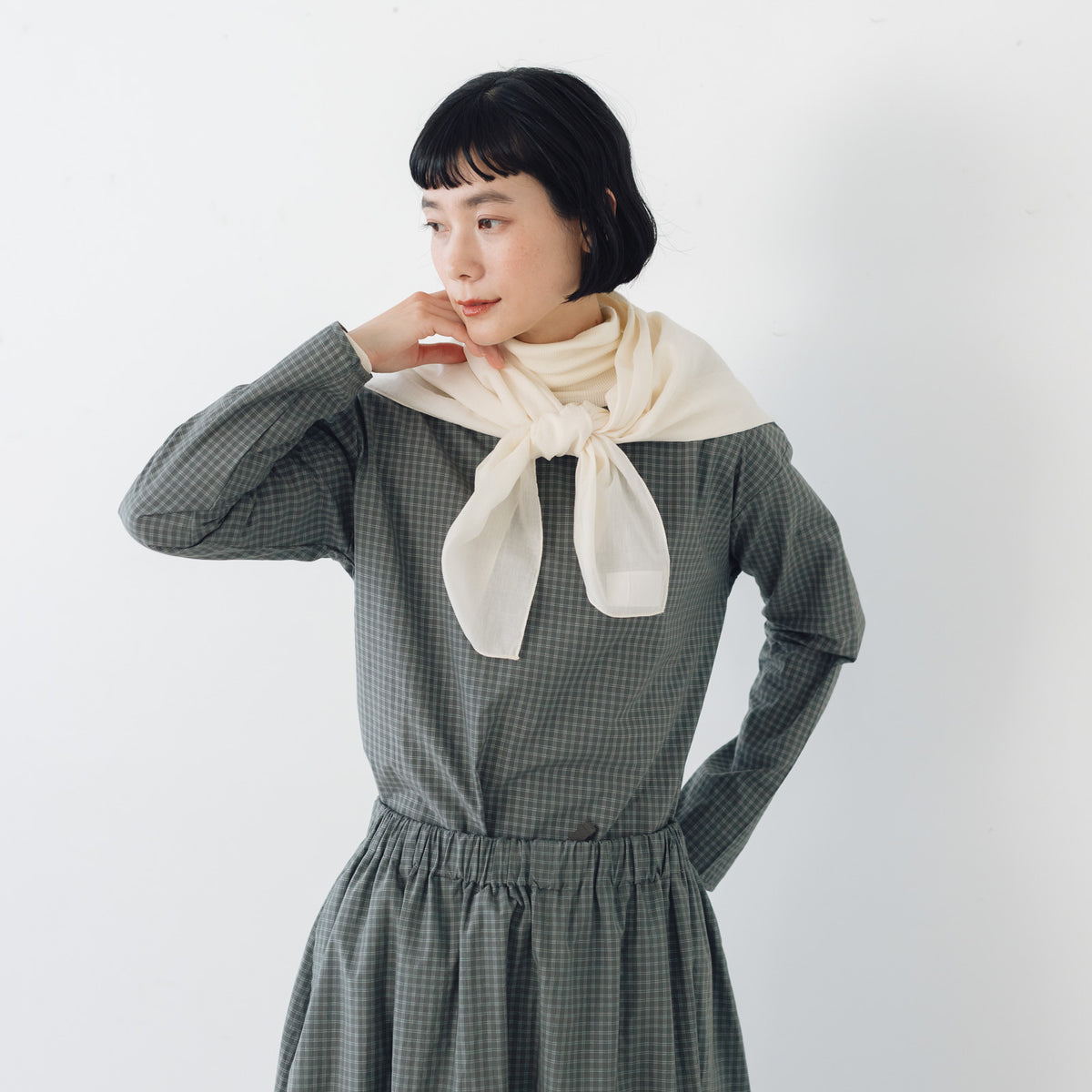小物 Yoli / Silk cotton khadi scarf 24SS Yoli Silk cotton khadi scarf ｜くらすこと公式オンラインストア