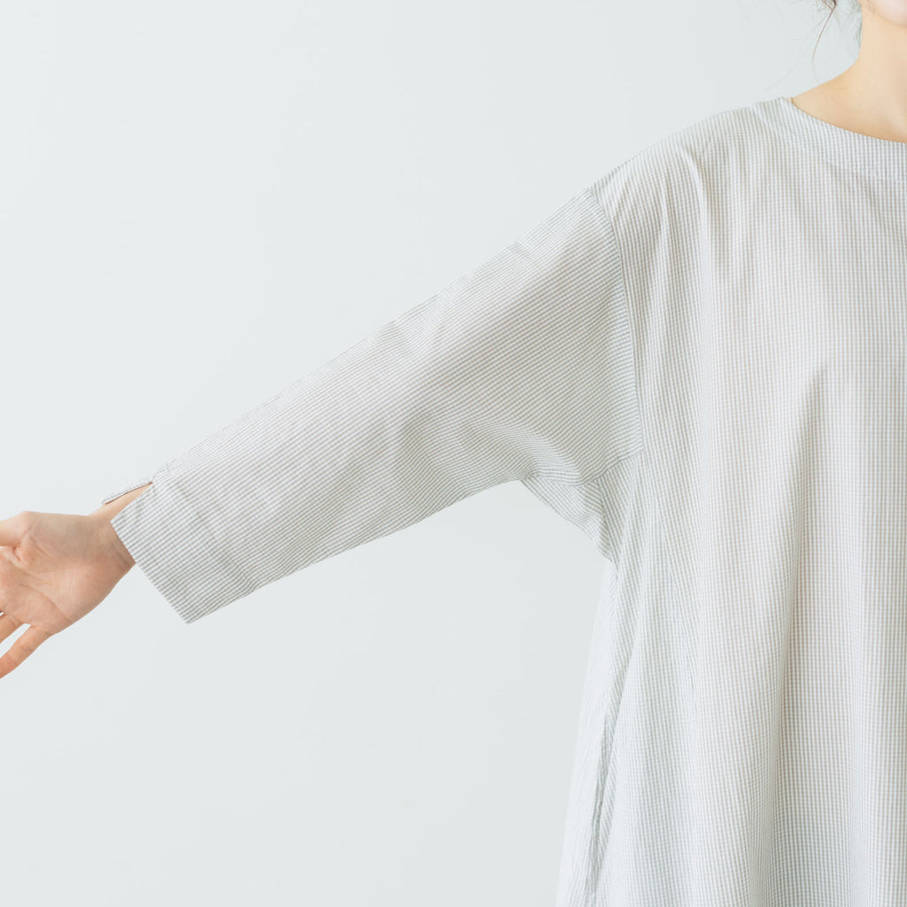 Yoli Check boatneck onepiece ベージュ