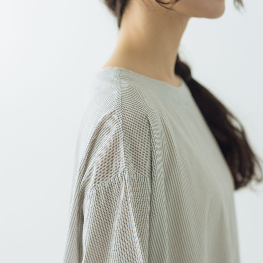 Yoli Check boatneck onepiece ベージュ