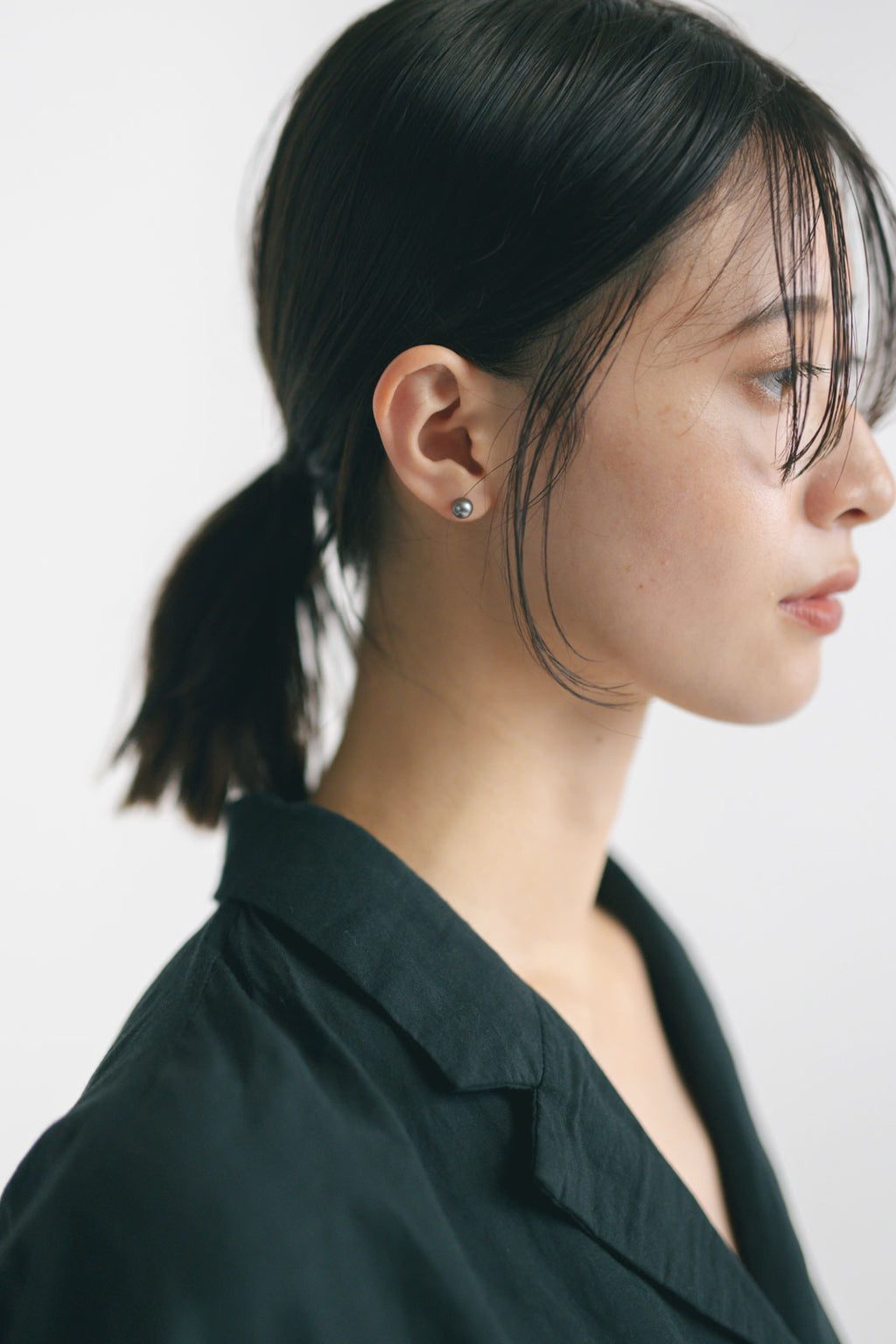 yoriko mitsuhashi タヒチパールピアス グレー