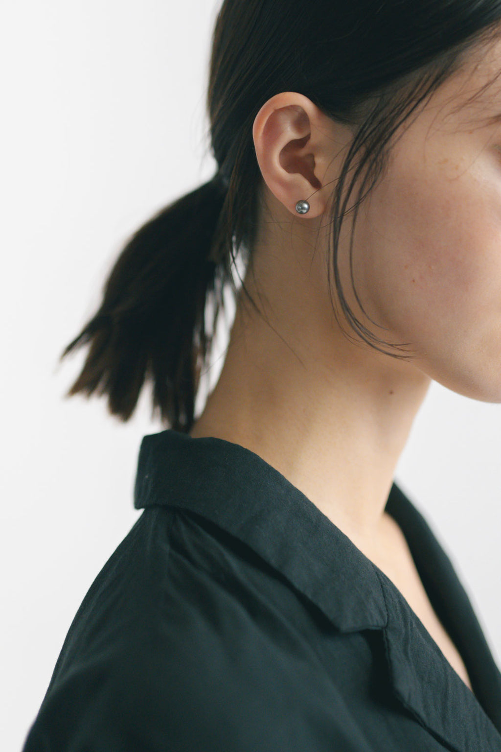 yoriko mitsuhashi タヒチパールピアス グレー