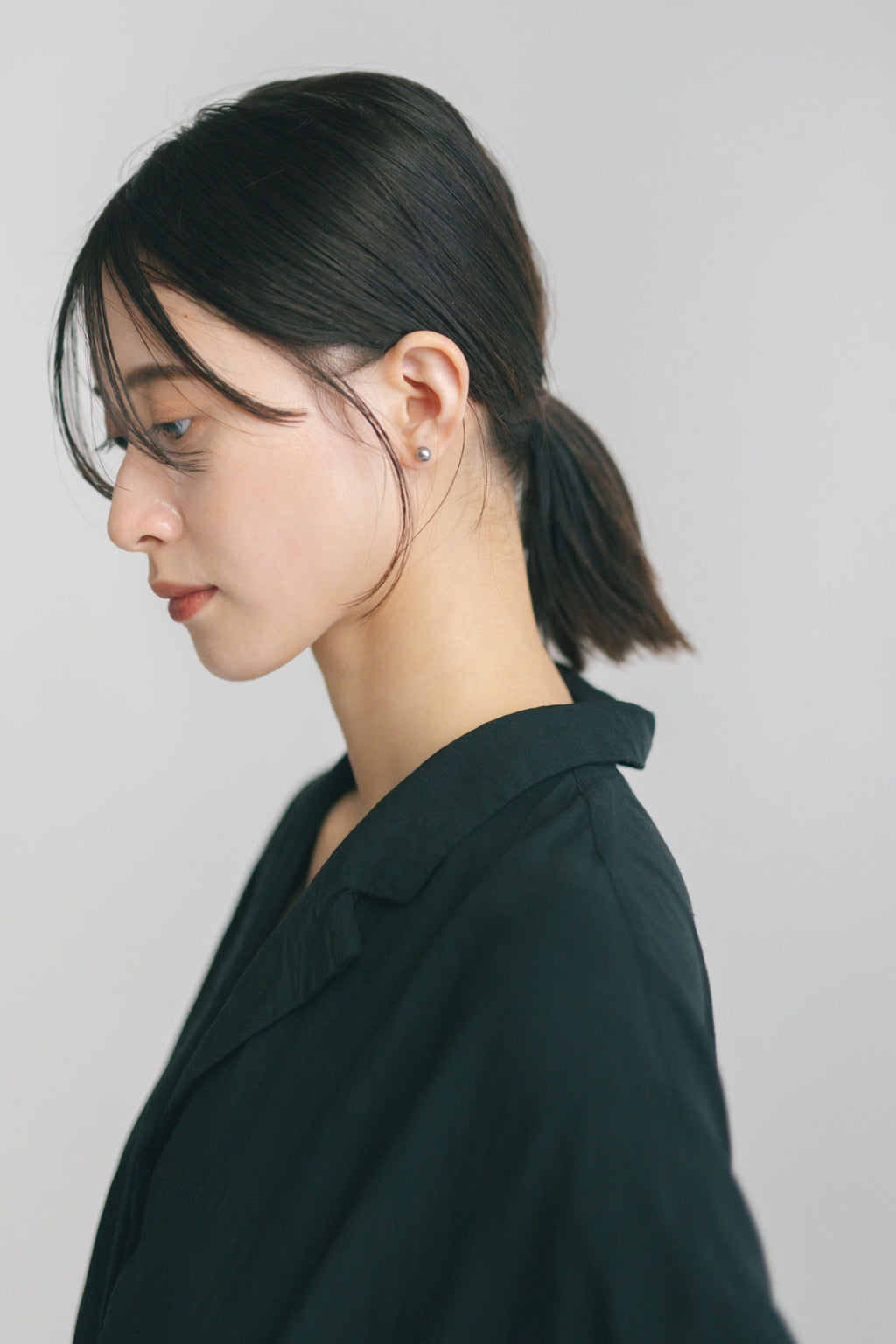 yoriko mitsuhashi タヒチパールピアス グレー