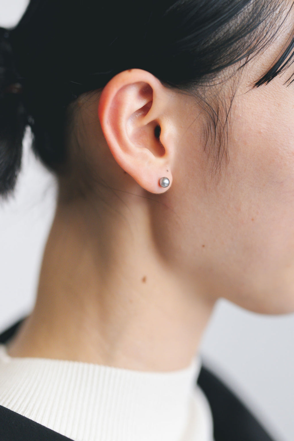 yoriko mitsuhashi タヒチパールピアス グレー