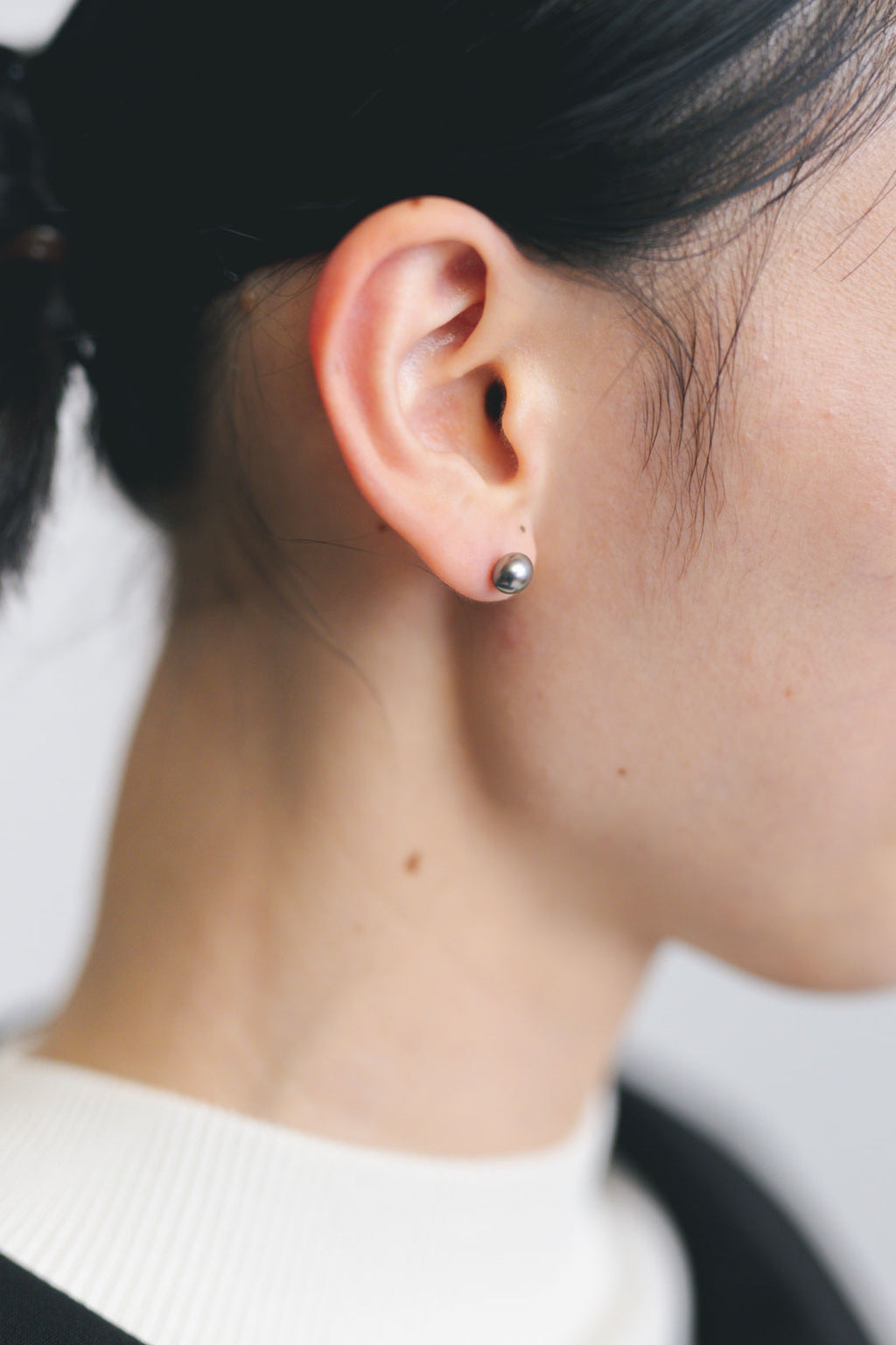 yoriko mitsuhashi タヒチパールピアス グレー