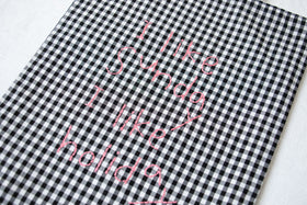 pot and tea チェック柄ハンド刺繍バッグ