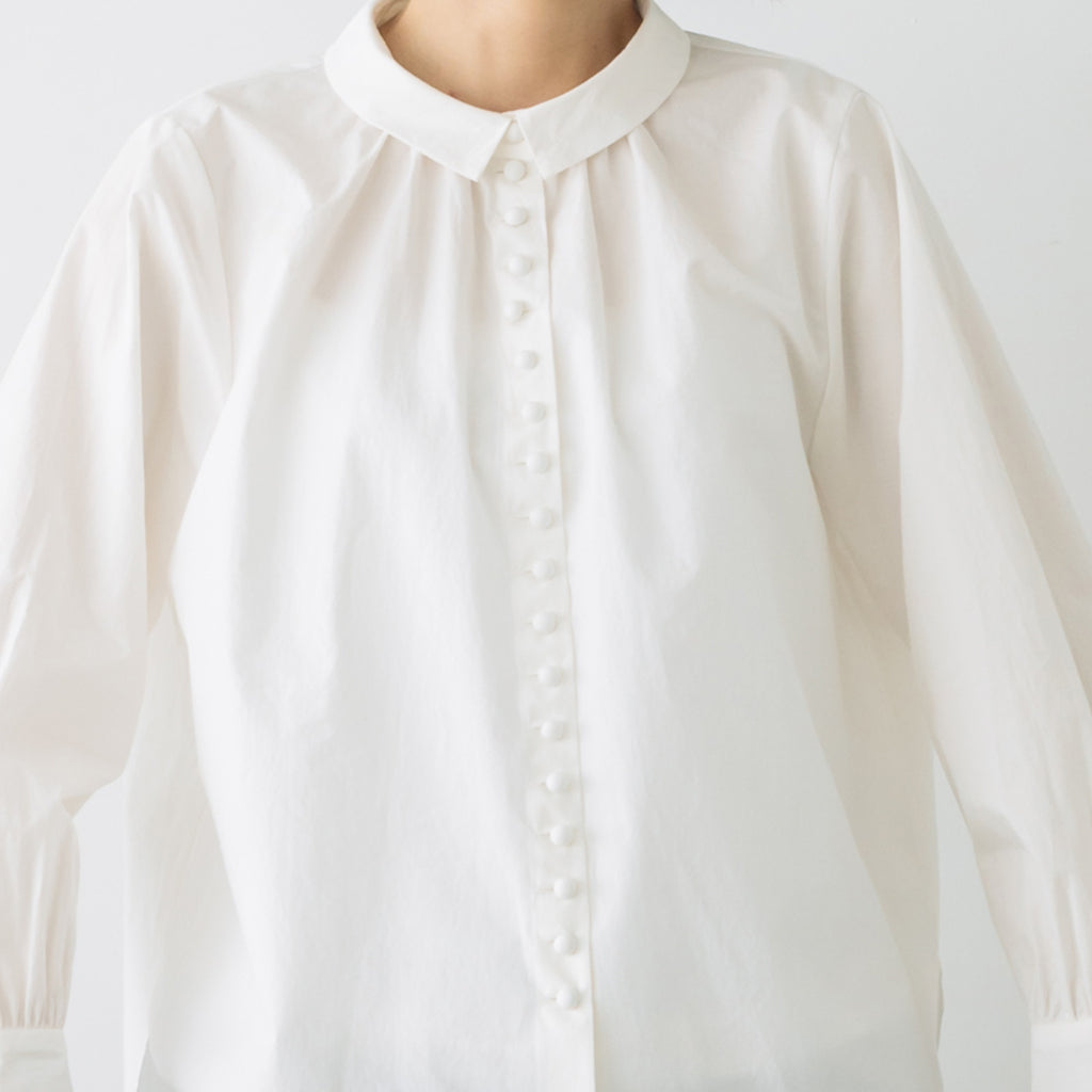 pot and tea 釦たくさん襟付きブラウス