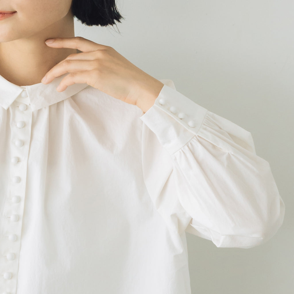 pot and tea 釦たくさん襟付きブラウス