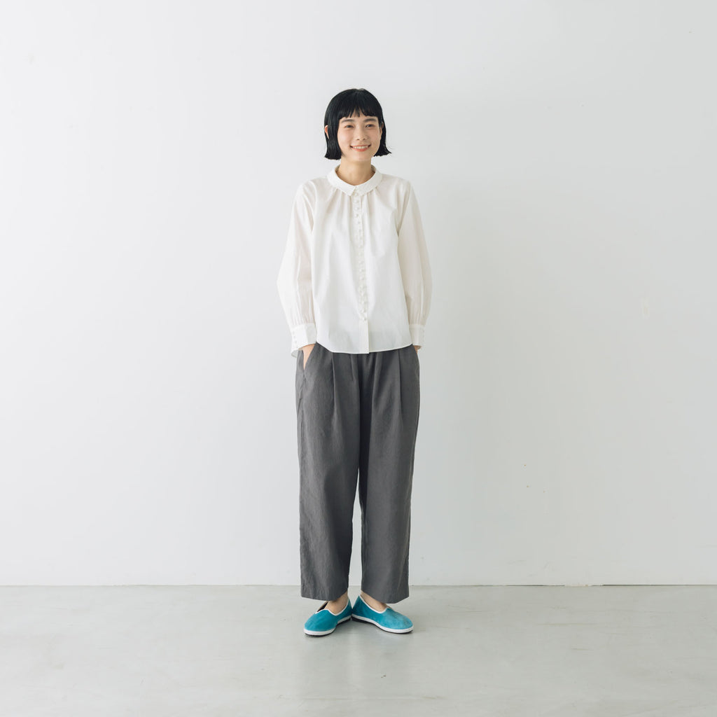 pot and tea 釦たくさん襟付きブラウス