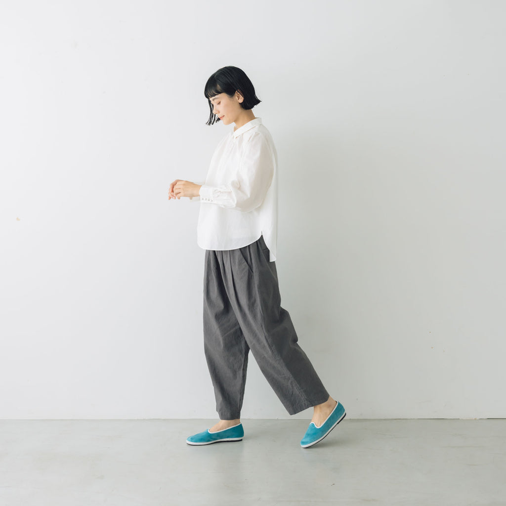 pot and tea 釦たくさん襟付きブラウス