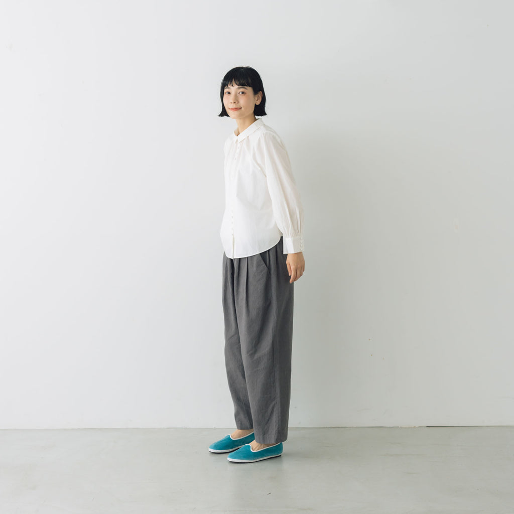 pot and tea 釦たくさん襟付きブラウス