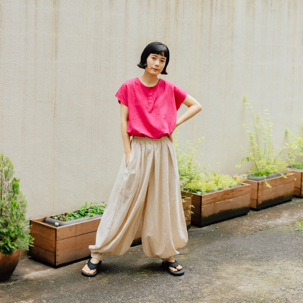 ヂェン先生の日常着 ヘンリーネック フレンチトップス